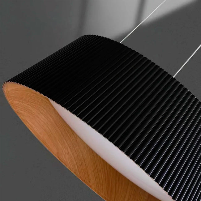 LÁMPARA COLGANTE DEVORA LED BLACK AND WOOD + CONTROL REMOTO
