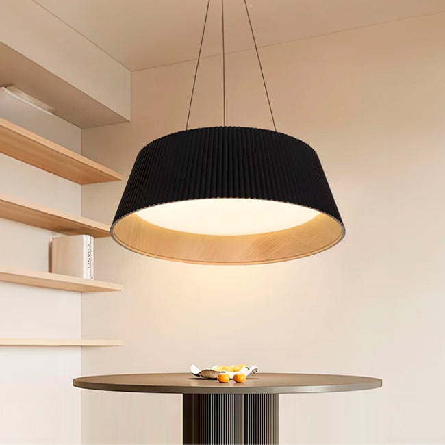 LÁMPARA COLGANTE DEVORA LED BLACK AND WOOD + CONTROL REMOTO