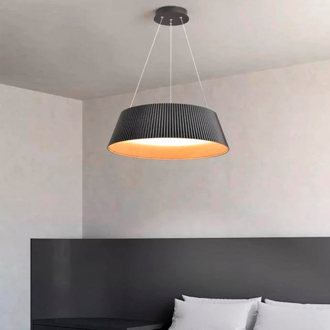 LÁMPARA COLGANTE DEVORA LED BLACK AND WOOD + CONTROL REMOTO