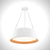 LÁMPARA COLGANTE DEVORA LED WHITE AND WOOD + CONTROL REMOTO