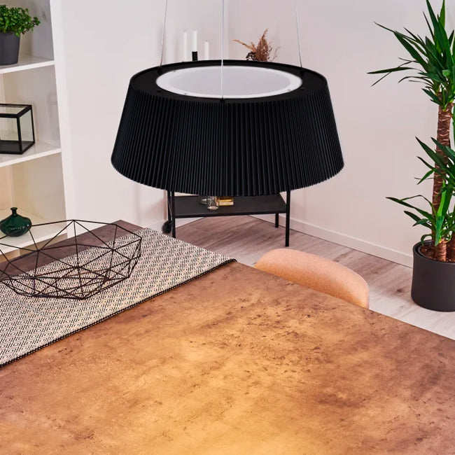 LÁMPARA COLGANTE ZELENSKA BLACK LED + CONTROL REMOTO