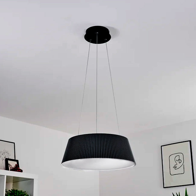 LÁMPARA COLGANTE ZELENSKA BLACK LED + CONTROL REMOTO