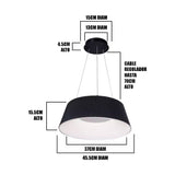 LÁMPARA COLGANTE ZELENSKA BLACK LED + CONTROL REMOTO