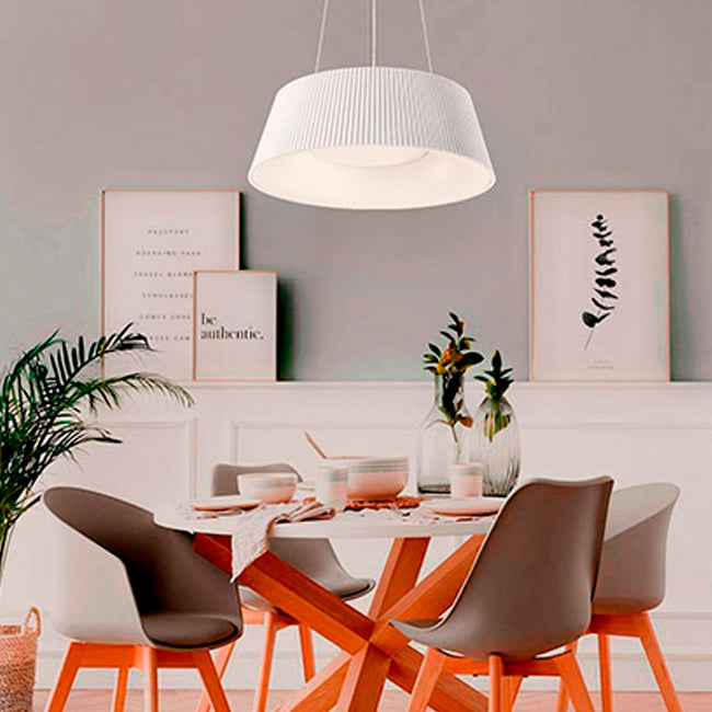 LÁMPARA COLGANTE ZELENSKA WHITE LED + CONTROL REMOTO