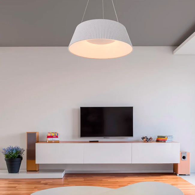 LÁMPARA COLGANTE ZELENSKA WHITE LED + CONTROL REMOTO