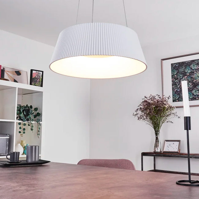 LÁMPARA COLGANTE ZELENSKA WHITE LED + CONTROL REMOTO
