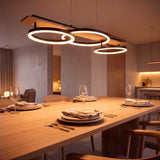 LÁMPARA COLGANTE LED ARIA BLACK AND WOOD + CONTROL REMOTO