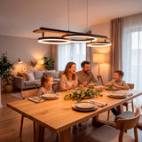 LÁMPARA COLGANTE LED ARIA BLACK AND WOOD + CONTROL REMOTO