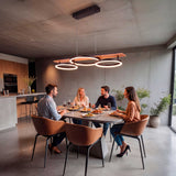 LÁMPARA COLGANTE LED ARIA BLACK AND WOOD + CONTROL REMOTO