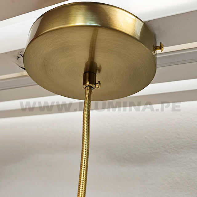 LÁMPARA COLGANTE TIPO JAULA DIAMANTE GOLD LED