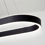 Primer plano de lámpara lineal ovalada con difusor de luz LED integrado i-Lumina.