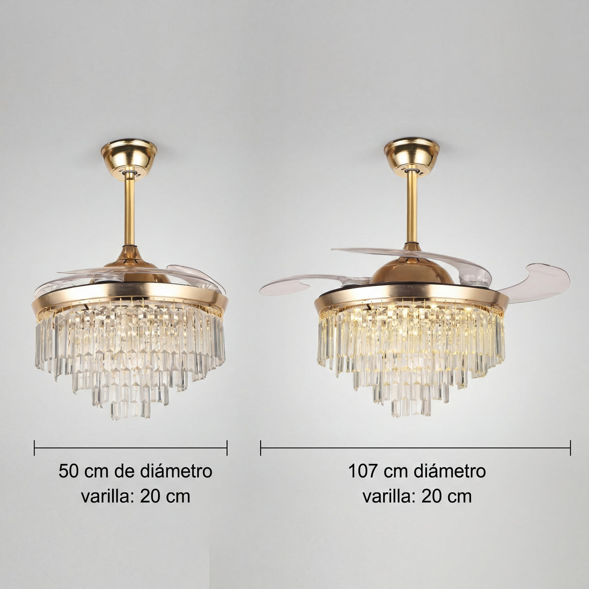 medidas ventilador de techo retractil 42 pulgadas aspas transparentes