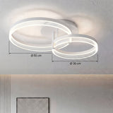 Infografía con las medidas exactas del plafón LED circular para techos de departamentos modernos en Lima.