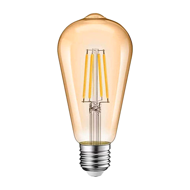 FOCO LED TIPO PERA FILAMENTO AMBER 6W 2700K LUZ CÁLIDA ASH