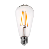 FOCO LED TIPO TUBULAR ST64 FILAMENTO TRANSP 6W 2700K LUZ CÁLIDA ASH