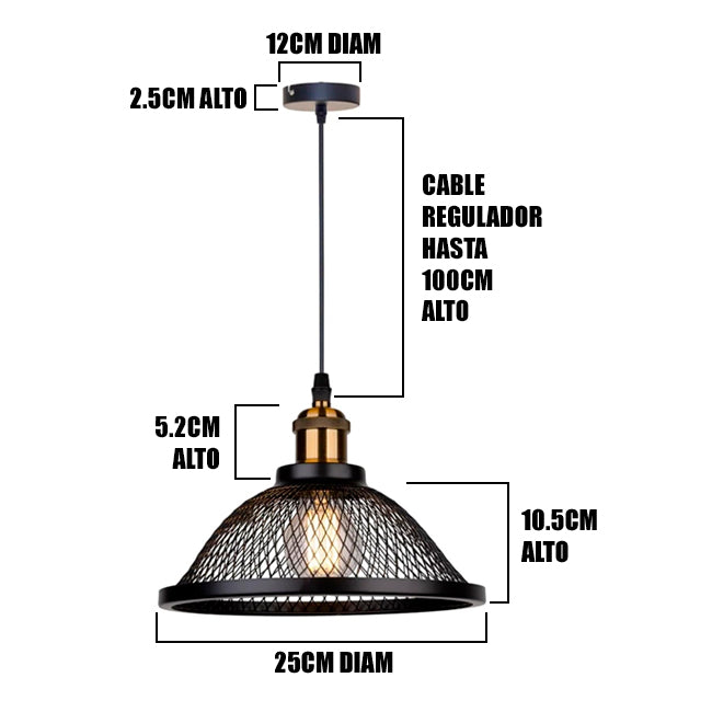 LÁMPARA COLGANTE PRAGA BLACK LED