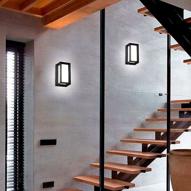 LÁMPARA DE EXTERIOR URSULA BLACK LED 18W LUZ CÁLIDA
