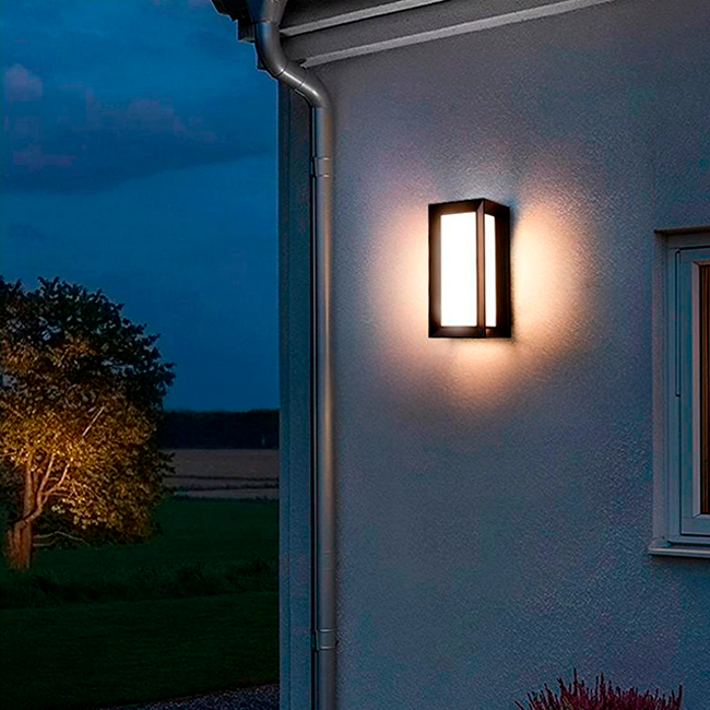 LÁMPARA DE EXTERIOR URSULA BLACK LED 18W LUZ CÁLIDA