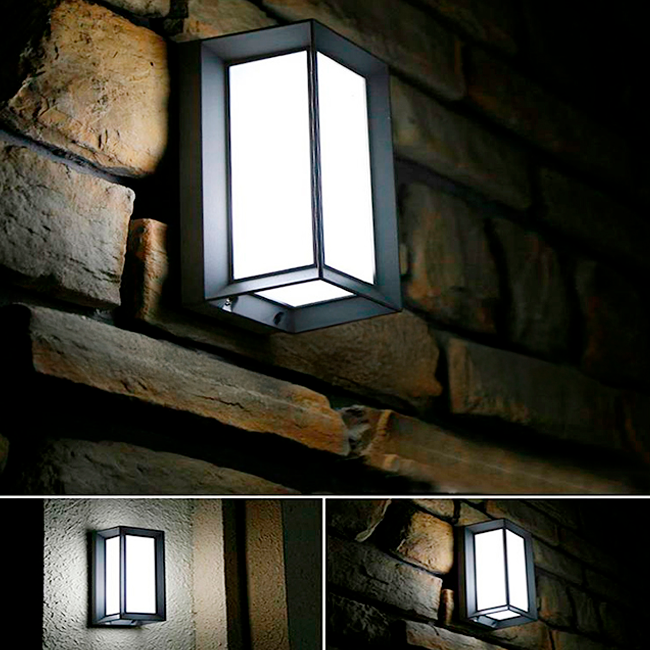 LÁMPARA DE EXTERIOR URSULA BLACK LED 18W LUZ CÁLIDA