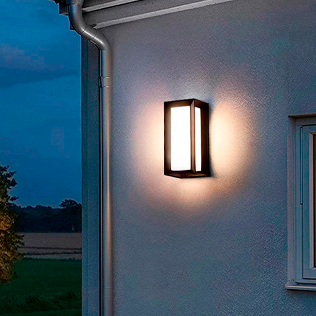 LÁMPARA DE EXTERIOR URSULA BLACK LED 18W LUZ CÁLIDA