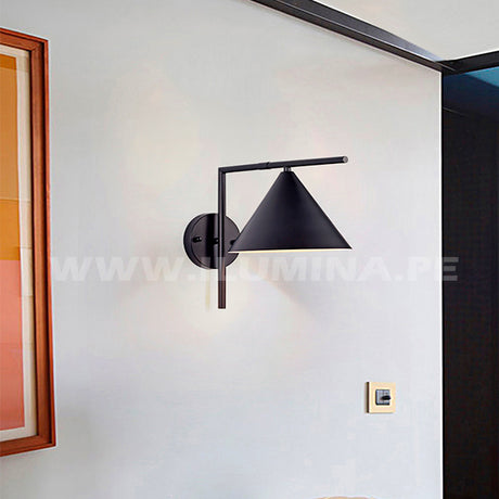 LÁMPARA DE PARED INTERIOR ZAFIRO BLACK LED + FOCO LED FILAMENTO G45 4W E27 TRANSPARENTE ILUMINA