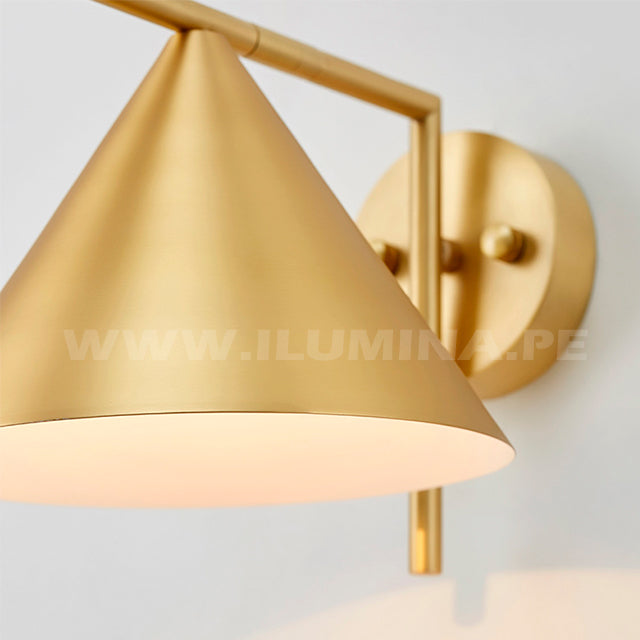 LÁMPARA DE PARED INTERIOR ZAFIRO GOLD LED + FOCO LED FILAMENTO G45 4W E27 TRANSPARENTE