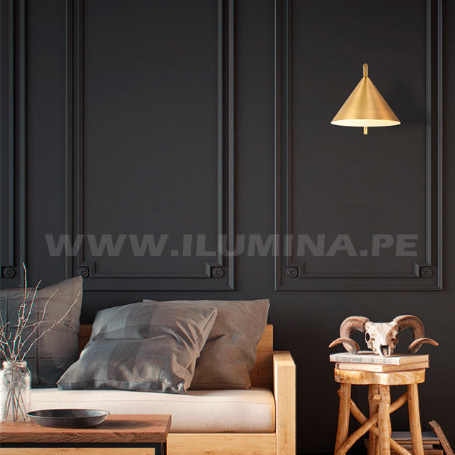 LÁMPARA DE PARED INTERIOR ZAFIRO GOLD LED + FOCO LED FILAMENTO G45 4W E27 TRANSPARENTE