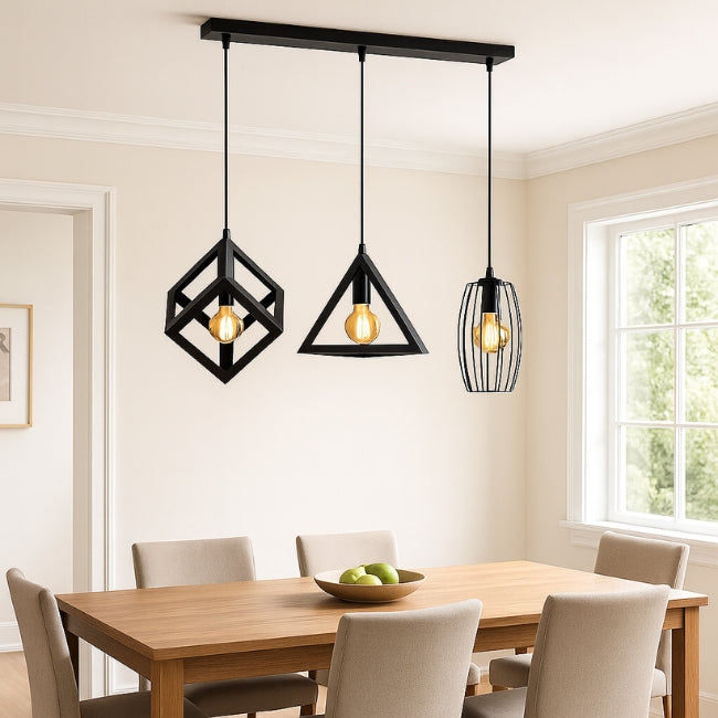 LÁMPARA COLGANTE ALMENDRA BLACK ART DECO - SIN FOCOS