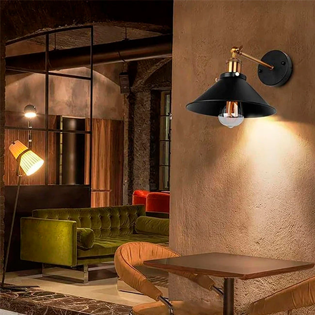 LÁMPARA DE PARED INTERIOR BLACK AND GOLD LUCIANA - SIN FOCO