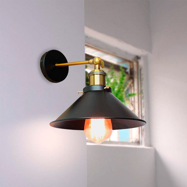 LÁMPARA DE PARED INTERIOR BLACK AND GOLD LUCIANA - SIN FOCO