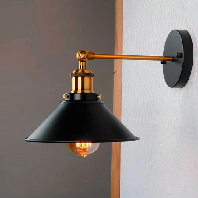 LÁMPARA DE PARED INTERIOR BLACK AND GOLD LUCIANA - SIN FOCO