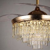 detalle lampara de cristal k9 lujo ventilador invisible dorado i-lumina