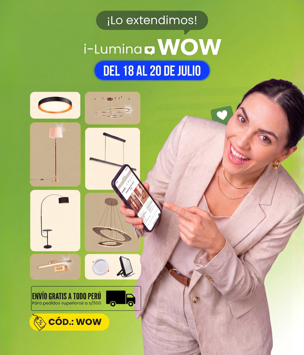 Ofertas cyber wow ilumina 18 al 20 de julio 2026 extendido descuentos cupon código descuento luminarias fiestas patrias peru promo promociones por fiestas patrias gratificacion luminarias lamparas luminarias iluminarias decorativas