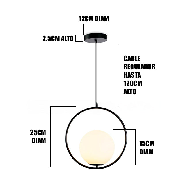 LÁMPARA COLGANTE TRAZZO LUX BLACK LED - SIN FOCO