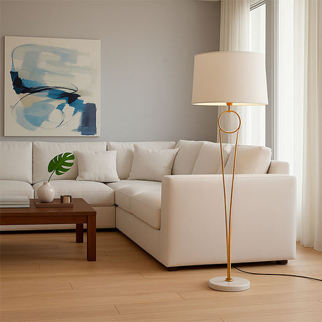 LÁMPARA DE PIE OLINDA GOLD AND WHITE - SIN FOCO