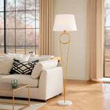 LÁMPARA DE PIE OLINDA GOLD AND WHITE - SIN FOCO