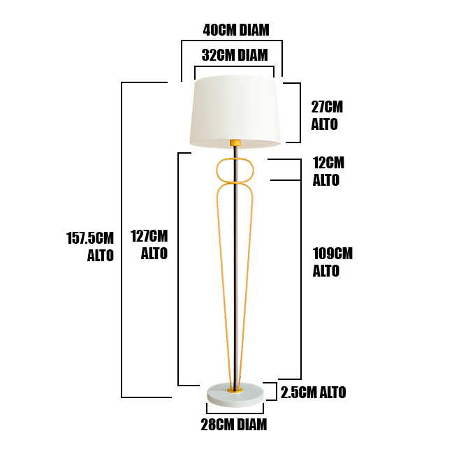 LÁMPARA DE PIE DAYAN GOLD AND BLACK LED - SIN FOCO