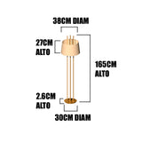 LÁMPARA DE PIE ABIGAIL GOLD LED + FOCO LED 12W LUZ CÁLIDA