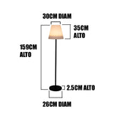 LÁMPARA DE PIE MACARENA BLACK LED + FOCO LED 12W LUZ CÁLIDA