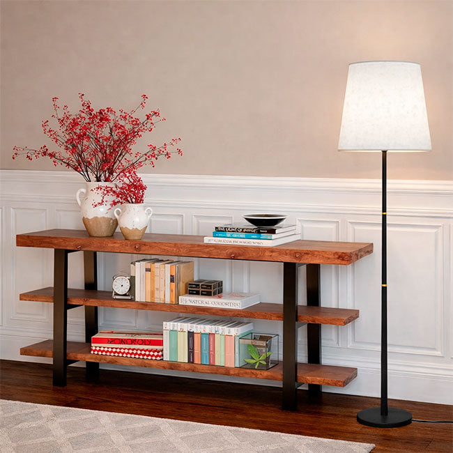 LÁMPARA DE PIE MACARENA BLACK LED - SIN FOCO