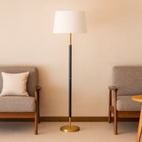 LÁMPARA DE PIE JESSICA GOLD AND DARK NOGAL - SIN FOCO