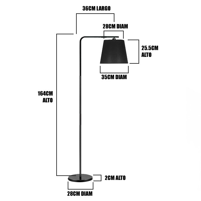 LÁMPARA DE PIE DAMARIS BLACK LED- SIN FOCO