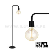 LÁMPARA DE PIE MINIMALISTA VINTAGE BELLA LED + FOCO LED G95 FILAMENTO TRANSP 4W 2700K LUZ CÁLIDA