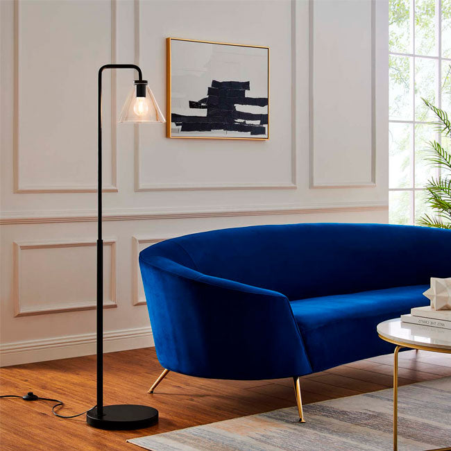 LÁMPARA DE PIE SALOMÉ GLASS BLACK - SIN FOCO