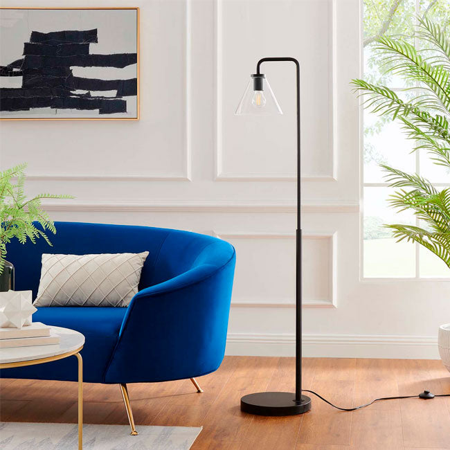 LÁMPARA DE PIE SALOMÉ GLASS BLACK - SIN FOCO