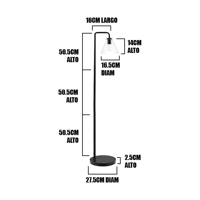 LÁMPARA DE PIE SALOMÉ GLASS BLACK - SIN FOCO