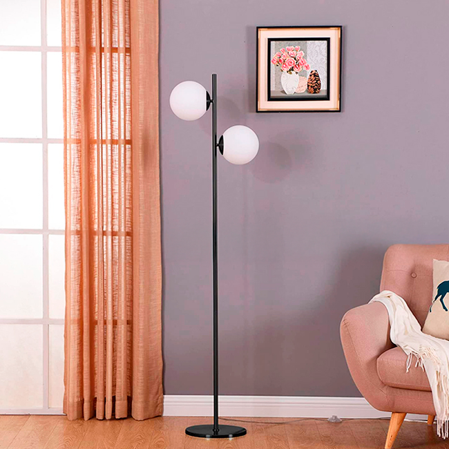 LÁMPARA DE PIE TRAZZO LUX BLACK - SIN FOCOS