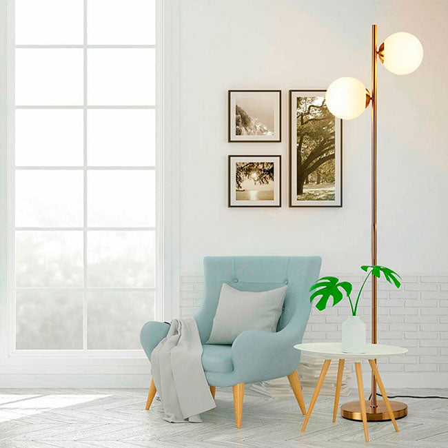 LÁMPARA DE PIE TRAZZO LUX GOLD - SIN FOCOS