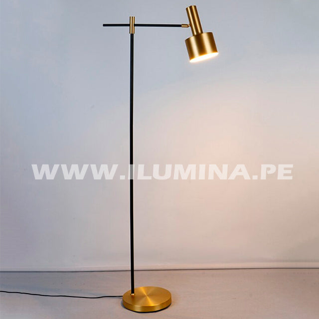 LÁMPARA DE PIE IRLANDA GOLD LED + FOCO LED 12W LUZ CÁLIDA