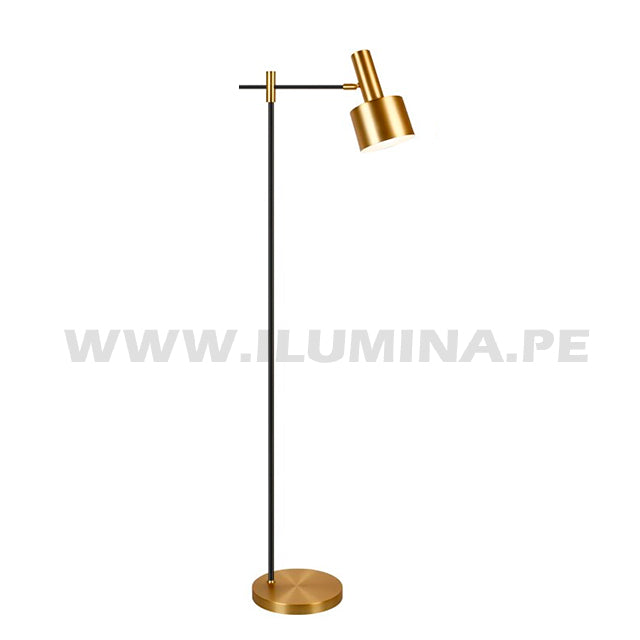 LÁMPARA DE PIE IRLANDA GOLD LED + FOCO LED 12W LUZ CÁLIDA